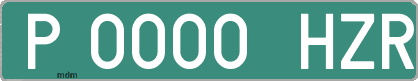 Ejemplo matrícula provisional verde de España matrícula HZR