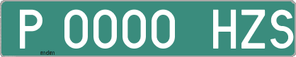 Ejemplo matrícula provisional verde de España matrícula HZS