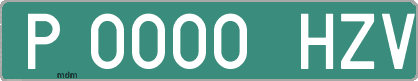 Ejemplo matrícula provisional verde de España matrícula HZV