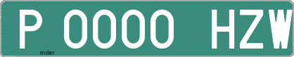 Ejemplo matrícula provisional verde de España matrícula HZW