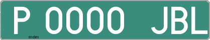 Ejemplo matrícula provisional verde de España matrícula JBL