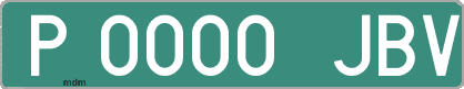 Ejemplo matrícula provisional verde de España matrícula JBV