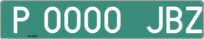 Ejemplo matrícula provisional verde de España matrícula JBZ