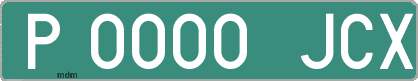 Ejemplo matrícula provisional verde de España matrícula JCX