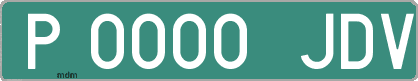 Ejemplo matrícula provisional verde de España matrícula JDV