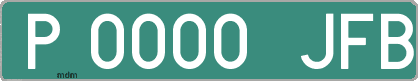 Ejemplo matrícula provisional verde de España matrícula JFB