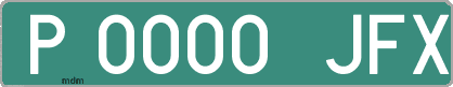 Ejemplo matrícula provisional verde de España matrícula JFX