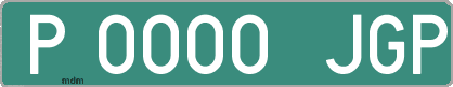 Ejemplo matrícula provisional verde de España matrícula JGP