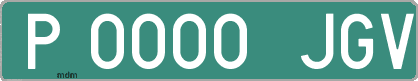 Ejemplo matrícula provisional verde de España matrícula JGV