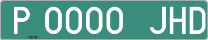 Ejemplo matrícula provisional verde de España matrícula JHD
