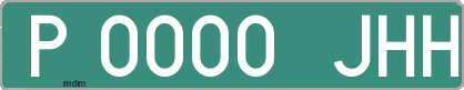 Ejemplo matrícula provisional verde de España matrícula JHH