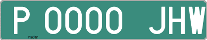 Ejemplo matrícula provisional verde de España matrícula JHW