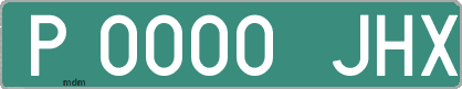 Ejemplo matrícula provisional verde de España matrícula JHX