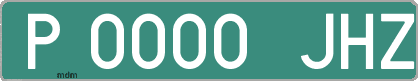 Ejemplo matrícula provisional verde de España matrícula JHZ