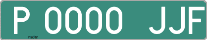Ejemplo matrícula provisional verde de España matrícula JJF