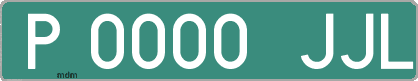 Ejemplo matrícula provisional verde de España matrícula JJL