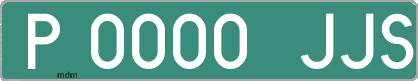 Ejemplo matrícula provisional verde de España matrícula JJS