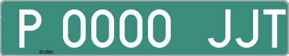 Ejemplo matrícula provisional verde de España matrícula JJT