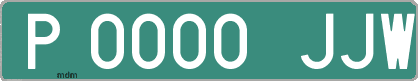 Ejemplo matrícula provisional verde de España matrícula JJW