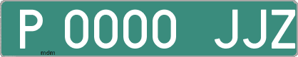 Ejemplo matrícula provisional verde de España matrícula JJZ