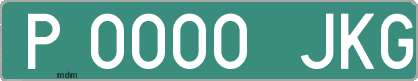 Ejemplo matrícula provisional verde de España matrícula JKG