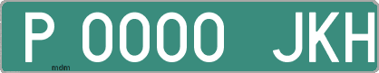 Ejemplo matrícula provisional verde de España matrícula JKH