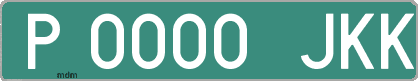 Ejemplo matrícula provisional verde de España matrícula JKK