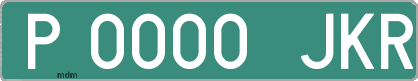 Ejemplo matrícula provisional verde de España matrícula JKR
