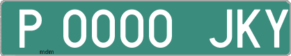 Ejemplo matrícula provisional verde de España matrícula JKY