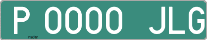 Ejemplo matrícula provisional verde de España matrícula JLG