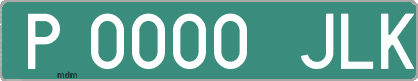 Ejemplo matrícula provisional verde de España matrícula JLK