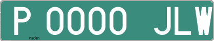Ejemplo matrícula provisional verde de España matrícula JLW
