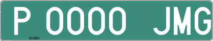 Ejemplo matrícula provisional verde de España matrícula JMG