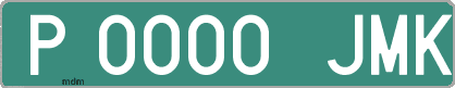 Ejemplo matrícula provisional verde de España matrícula JMK