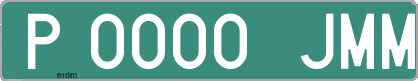Ejemplo matrícula provisional verde de España matrícula JMM