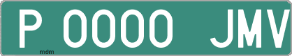 Ejemplo matrícula provisional verde de España matrícula JMV