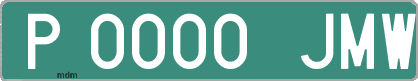 Ejemplo matrícula provisional verde de España matrícula JMW