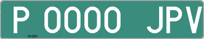 Ejemplo matrícula provisional verde de España matrícula JPV