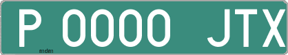 Ejemplo matrícula provisional verde de España matrícula JTX