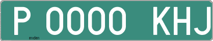 Ejemplo matrícula provisional verde de España matrícula KHJ