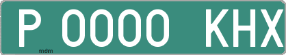 Ejemplo matrícula provisional verde de España matrícula KHX