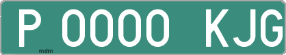Ejemplo matrícula provisional verde de España matrícula KJG
