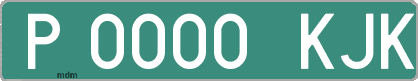 Ejemplo matrícula provisional verde de España matrícula KJK
