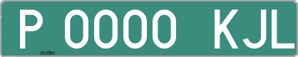 Ejemplo matrícula provisional verde de España matrícula KJL