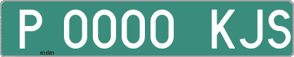 Ejemplo matrícula provisional verde de España matrícula KJS
