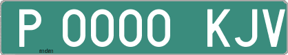 Ejemplo matrícula provisional verde de España matrícula KJV