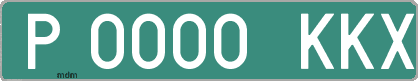 Ejemplo matrícula provisional verde de España matrícula KKX