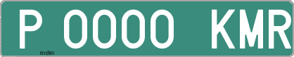 Ejemplo matrícula provisional verde de España matrícula KMR