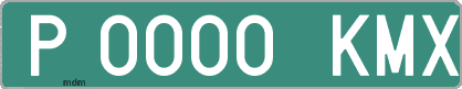 Ejemplo matrícula provisional verde de España matrícula KMX