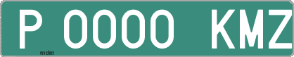 Ejemplo matrícula provisional verde de España matrícula KMZ